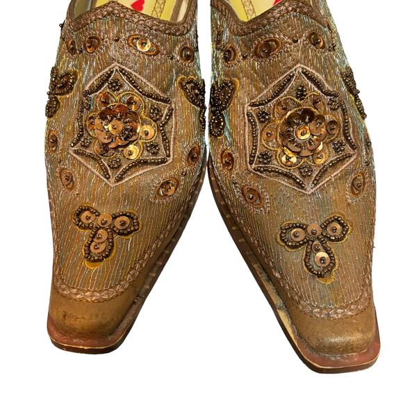 Luichiny Patia - Womens Tan Beaded Dress Shoe - Pointed Toe - Western - Size 7 - Picture 2 of 13